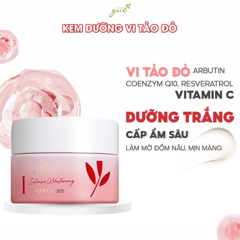KEM VI TẢO ĐỎ DƯỠNG ẨM TRẮNG DA TỰ NHIÊN, MỜ THÂM NÁM CHO DA NHẠY CẢM 100% THIÊN NHIÊN - GUO