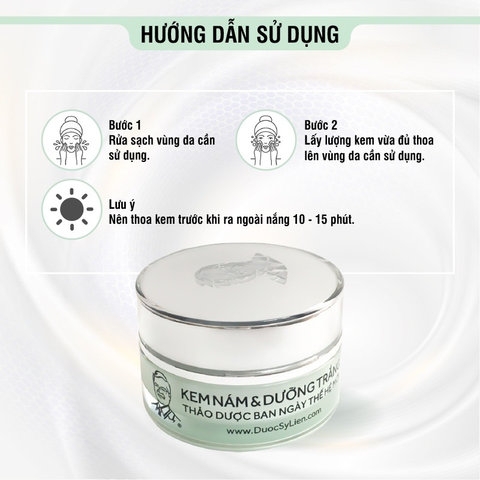 KEM NÁM & DƯỠNG TRẮNG THẢO DƯỢC BAN NGÀY THẾ HỆ MỚI 12G -DƯỢC SĨ LIÊN