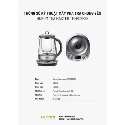 ẤM PHA TRÀ- CHƯNG YẾN HUROM TEA MASTER TM-