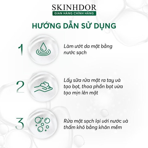 [HỘP 1 CHAI] SỮA RỬA MẶT TRẮNG DA SKINHDOR CHIẾT XUẤT TỪ THIÊN NHIÊN TỪ HOA TRÀ XANH LÀM SẠCH DA, DƯỠNG ẨM 150ML