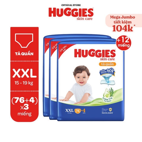 COMBO 3 GÓI TÃ QUẦN HUGGIES SKINCARE MEGA