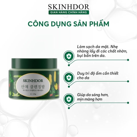 [HỘP 1 HŨ] KEM TẨY TRANG RAU CỦ SẠCH SÂU, DƯỠNG ẨM MASSAGE, HỖ TRỢ LÀM SÁNG DA VEGETABLES DETOX SKINHDOR CREAM 120G