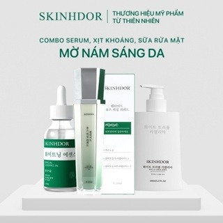 COMBO 3SP] COMBO SỬA RỬA MẶT, SERUM & XỊT KHOÁNG SKINHDOR CHIẾT XUẤT THIÊN NHIÊN LÀM SẠCH DA, DƯỠNG ẨM, LÀM TRẮNG SÁNG DA