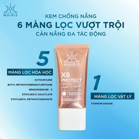[TẶNG KÍNH THỜI TRANG CHỐNG NẮNG] KEM CHỐNG NẮNG X6 – PROTECT - MAIRIS