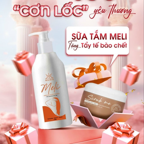[TẶNG TẨY TẾ BÀO CHẾT 299K] SỮA TẮM TRẮNG MELI DƯỠNG TRẮNG,LÀM MỊN DA - MAIRIS