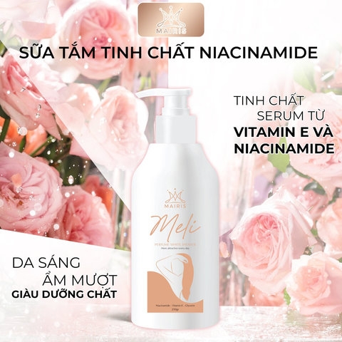 [TẶNG TẨY TẾ BÀO CHẾT 299K] SỮA TẮM TRẮNG MELI DƯỠNG TRẮNG,LÀM MỊN DA - MAIRIS