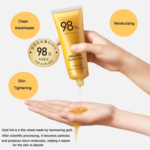 MẶT NẠ LỘT VÀNG 98% GOLDEN GIẢM SỢI BÃ NHỜN, MỤN ĐẦU ĐEN, TẨY BÀO CHẾT 80G- GDN
