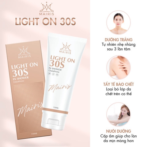 COMBO TẮM Ủ TRẮNG 30S LIGHT ON VÀ BODY TRUYỀN TRẮNG 3 DAYS MAIRIS - TẨY TẾ BÀO CHẾT, DƯỠNG TRẮNG MỊN, CHỐNG NẮNG- MAIRIS