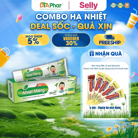 GEL NHIỆT MIỆNG GIÚP TIÊU NHIỆT GIẢI ĐỘC LÀM LÀNH VẾT THƯƠNG KHÁNG VIÊM KHÁNG KHUẨN DO NÓNG TRONG MIỆNG TUÝP 10GR