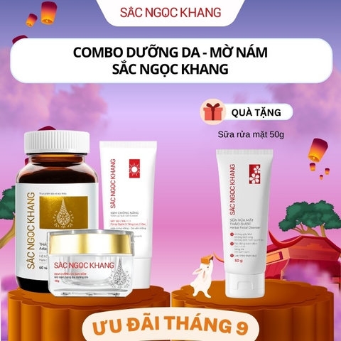 BỘ DƯỠNG DA MỜ NÁM (KEM CHỐNG NẮNG SA MẠC + SẮC NGỌC KHANG VI TẢO LỤC 60V + KEM ĐÊM 10G)- SẮC NGỌC KHANG