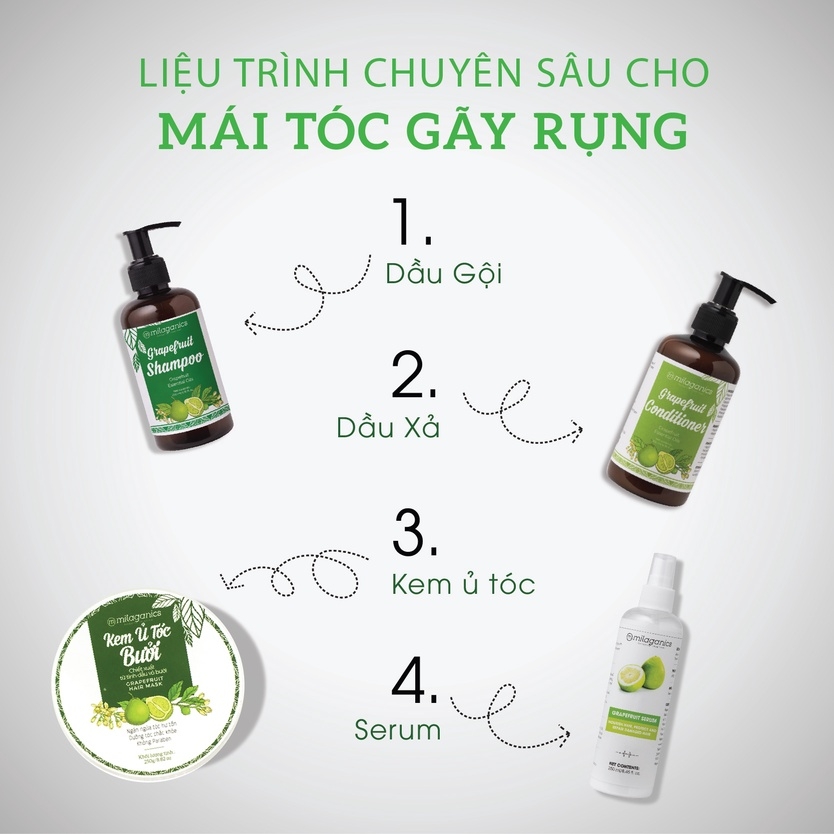SERUM BƯỞI NGỪA RỤNG & KÍCH THÍCH MỌC TÓC TỪ TINH DẦU BƯỞI - MILAGANICS