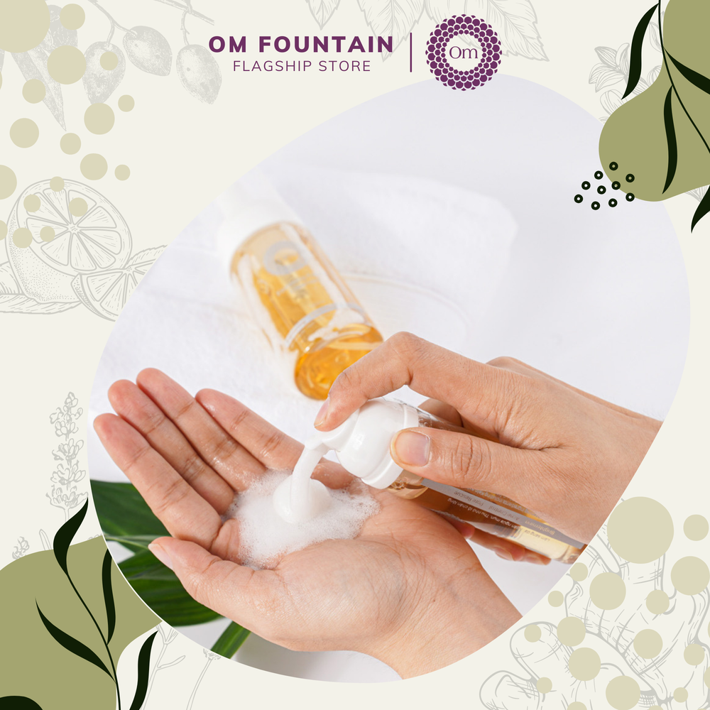 SỮA RỬA MẶT TẠO BỌT NGỪA MỤN VÀ SÁNG DA TRÀM TRÀ VÀ TẢO BIỂN FOAMING FACIAL CLEANSER 100ML - OM FOUNTAIN