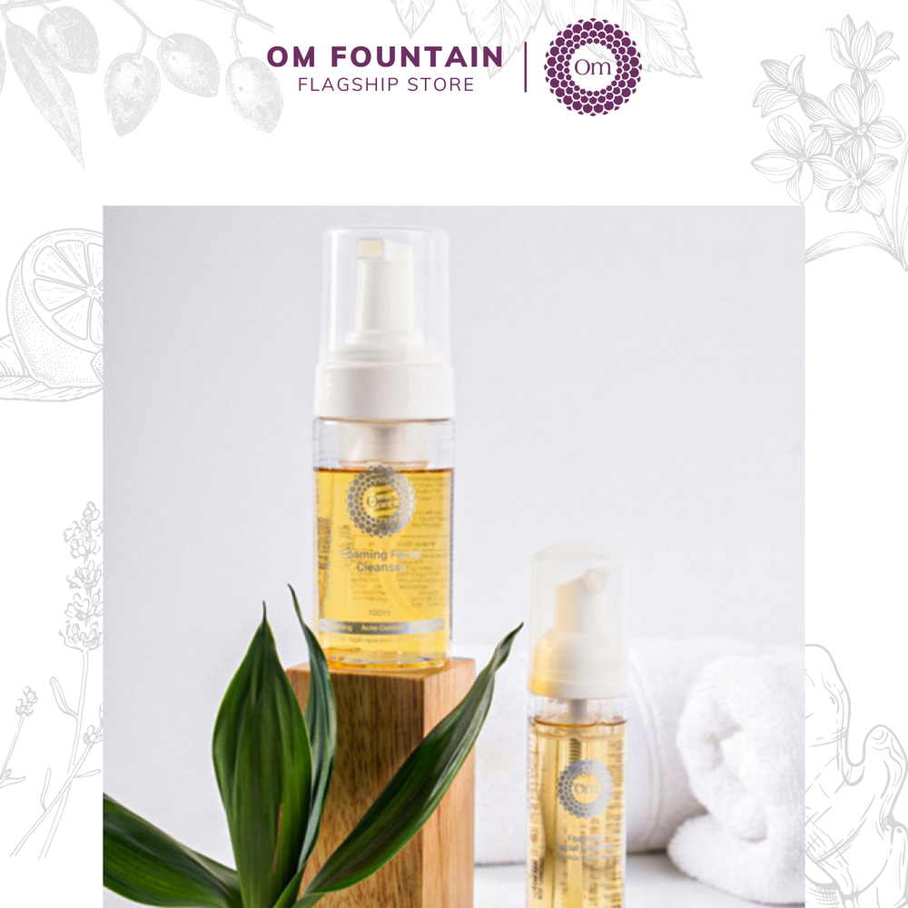 SỮA RỬA MẶT TẠO BỌT NGỪA MỤN VÀ SÁNG DA TRÀM TRÀ VÀ TẢO BIỂN FOAMING FACIAL CLEANSER 100ML - OM FOUNTAIN