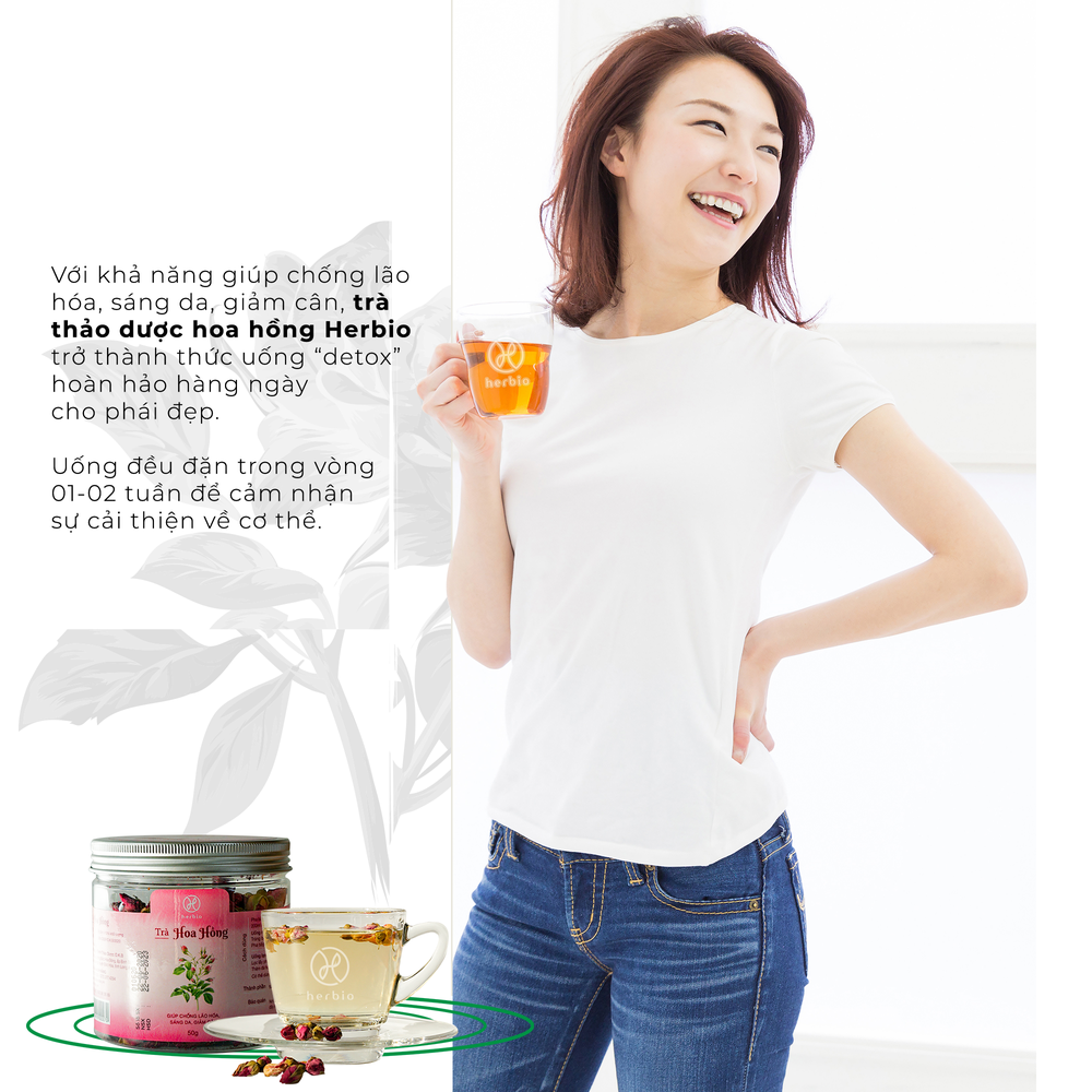 TRÀ HOA HỒNG 50G - HERBIO