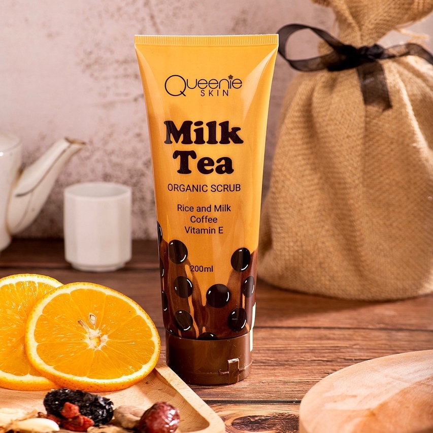 TẨY TẾ BÀO CHẾT MILK TEA 200ML - QUEENIE SKIN