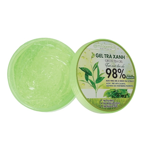 GEL TRÀ XANH CẤP ẨM DA, GIẢM MỤN TỪ TINH DẦU TRÀ XANH TỰ NHIÊN 300ML - MILAGANICS