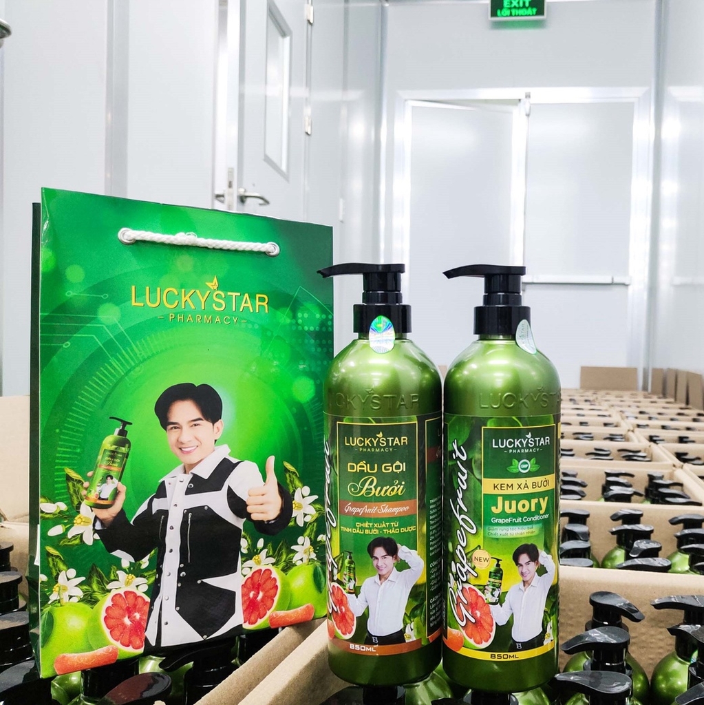 COMBO GỘI XẢ BƯỞI CAO CẤP 850ML - LUCKY STAR