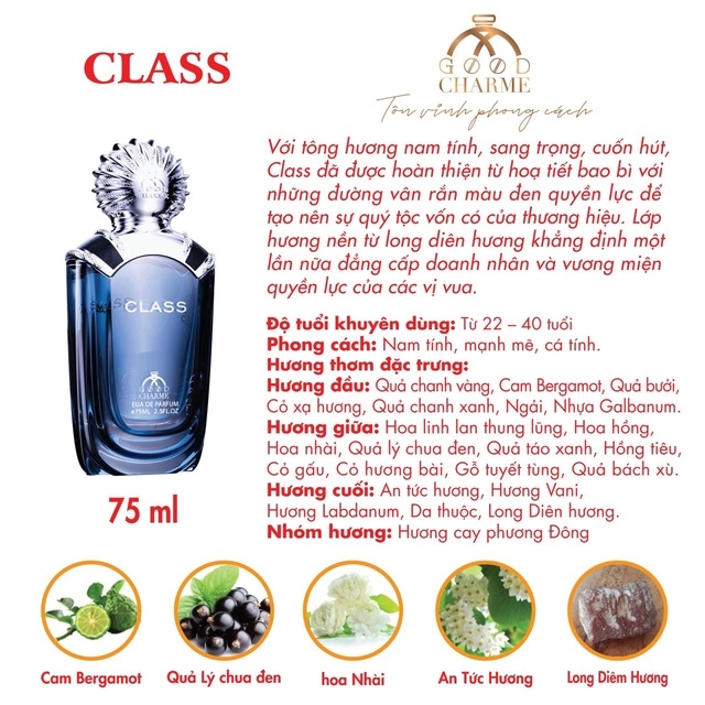NƯỚC HOA NAM GOOD CHARME CLASS - GOOD CHARME