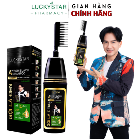 GỘI LÀ ĐEN THẢO DƯỢC CAO CẤP KÈM LƯỢC - LUCKY STAR