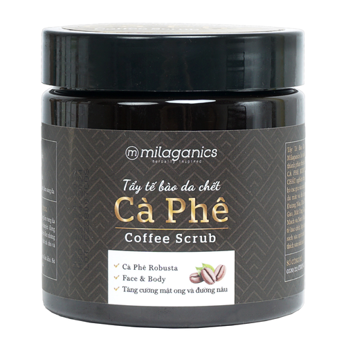 NEW VERSION TẨY TẾ BÀO CHẾT BODY & MẶT SCRUB COFFEE WHITENING - MILAGANICS