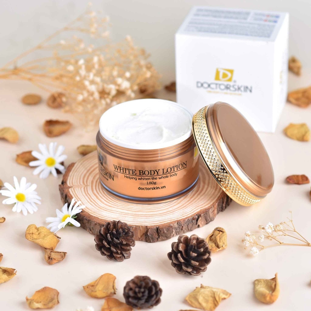 KEM DƯỠNG TRẮNG VÀ CHỐNG NẮNG TOÀN THÂN WHITE BODY LOTION DOCTORSKIN SPF30/PA+++ CẤP ẨM LÀM MỊN DA CHUYÊN SÂU 180G