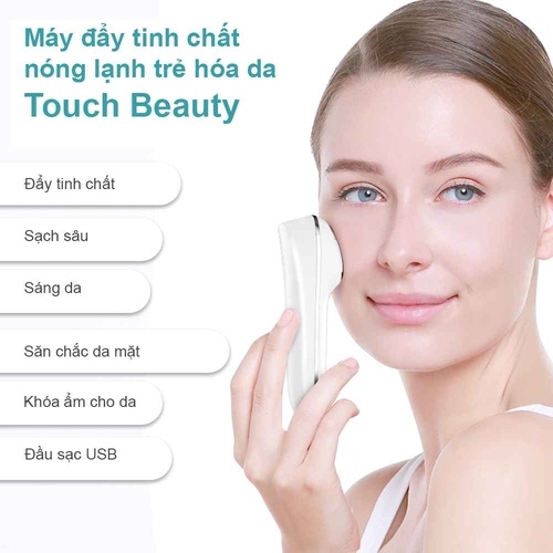 MÁY ĐẨY TINH CHẤT NÓNG LẠNH SÓNG ÂM TRẺ HÓA DA CAO CẤP - TOUCHBEAUTY