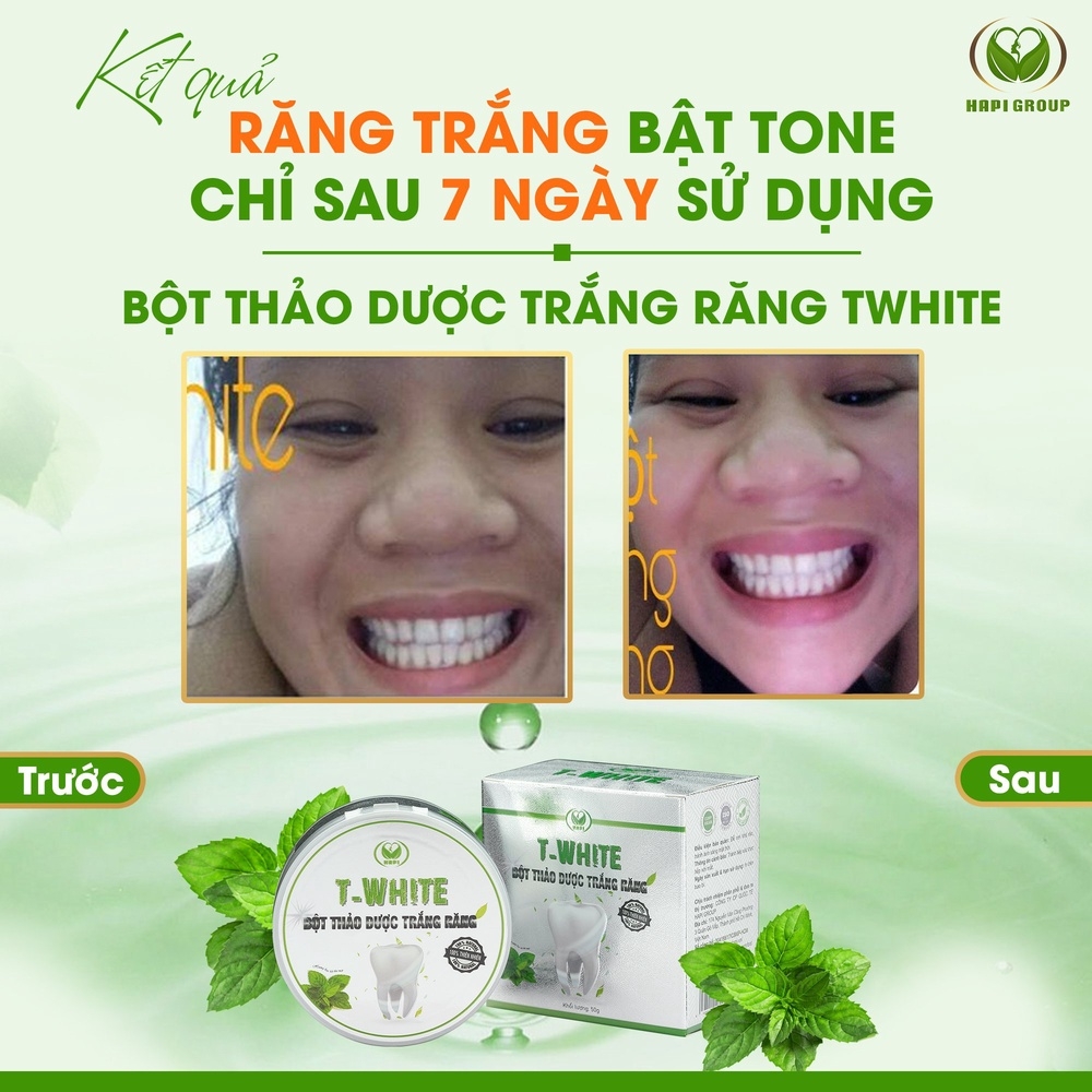 COMBO 2 HỘP BỘT THẢO DƯỢC TRẮNG RĂNG T WHITE - HAPI