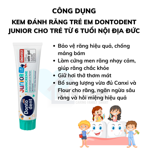 KEM ĐÁNH RĂNG TRẺ EM JUNIOR CHO TRẺ TỪ 6 TUỔI - DONTODENT