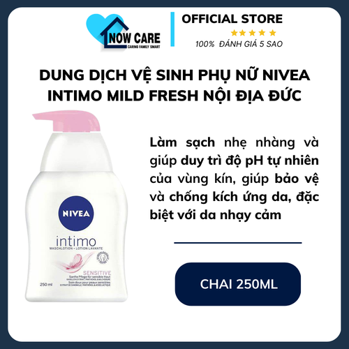 DUNG DỊCH VỆ SINH PHỤ NỮ INTIMO SENSITIVE NỘI ĐỊA ĐỨC 250ML - NIVEA