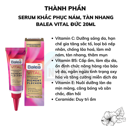 SERUM TRỊ NÁM, TÀN NHANG VITAL 20ML - BALEA