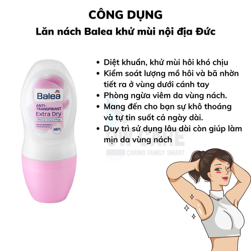 LĂN NÁCH KHỬ MÙI NỘI ĐỊA ĐỨC 50ML - BALEA
