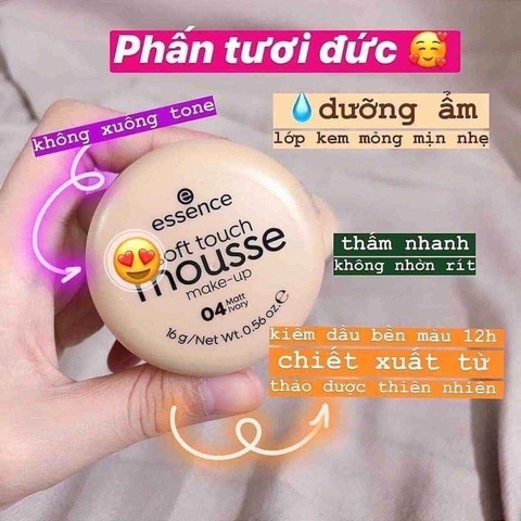 PHẤN TƯƠI ĐỨC SOFT TOUCH MOUSSE - ESSENCE