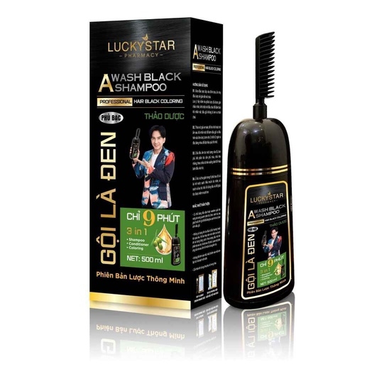 GỘI LÀ ĐEN THẢO DƯỢC CAO CẤP KÈM LƯỢC - LUCKY STAR