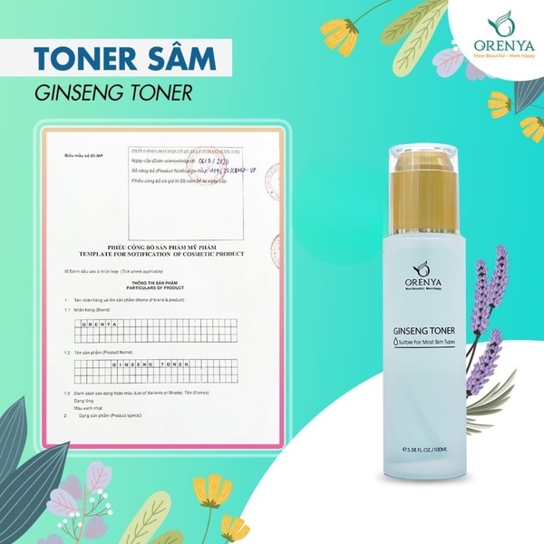 TONER TINH CHẤT SÂM GINSENG TONER - ORENYA