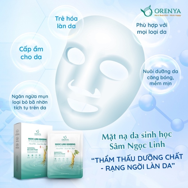 MẶT NẠ DA SINH HỌC SÂM NGỌC LINH GINSENG SECOND SKIN MASK - ORENYA