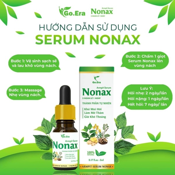 COMBO 3 CHAI KHỬ MÙI CƠ THỂ GIẢM HÔI NÁCH,HÔI TAY, HÔI CHÂN SERUM NONAX 5ML - KYO GO.ERA