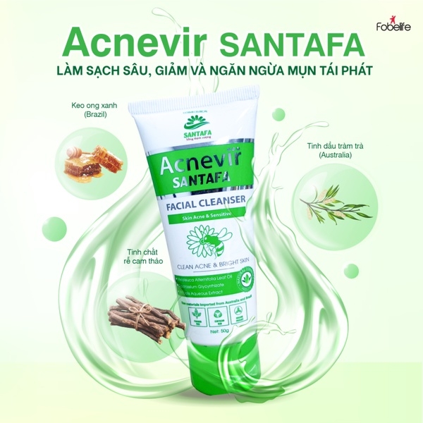 COMBO TRỊ MỤN SỮA RỬA MẶT 100G + KEM MỤN XANH 10G + KEM TRỊ THÂM 15G - FOBELIFE