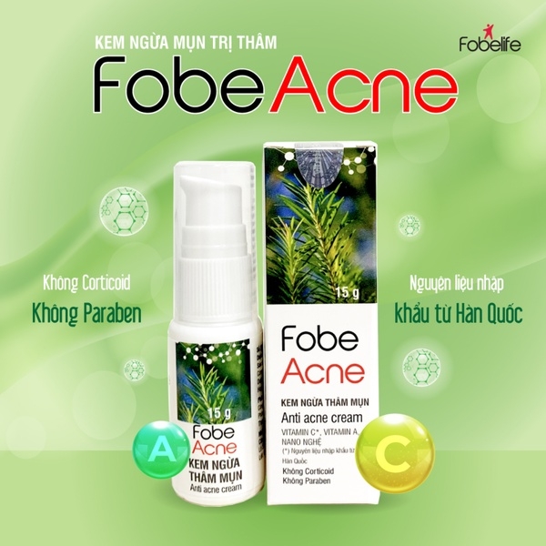 COMBO TRỊ MỤN SỮA RỬA MẶT 100G + KEM MỤN ĐỎ 15G + KEM TRỊ THÂM 15G - FOBELIFE