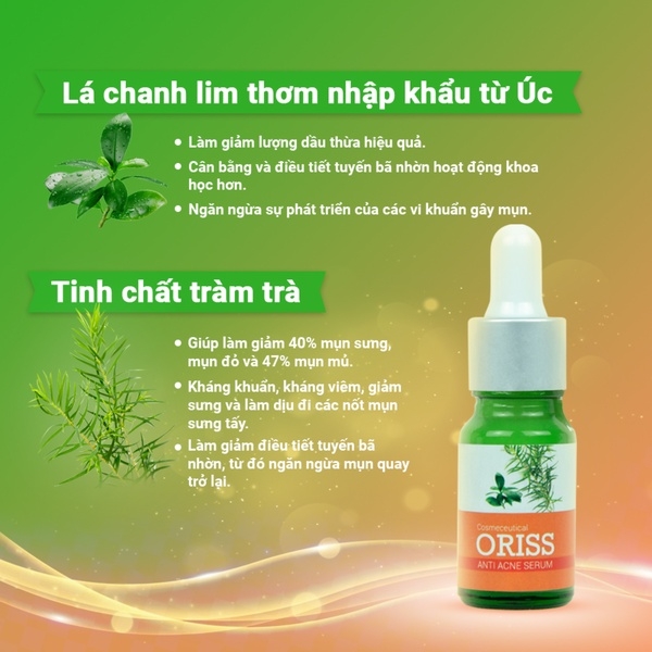 COMBO SERUM 10G VÀ KEM MỤN GIẢM MỤN LÀM MỜ THÂM SẸO DO MỤN 25G - ORIBE