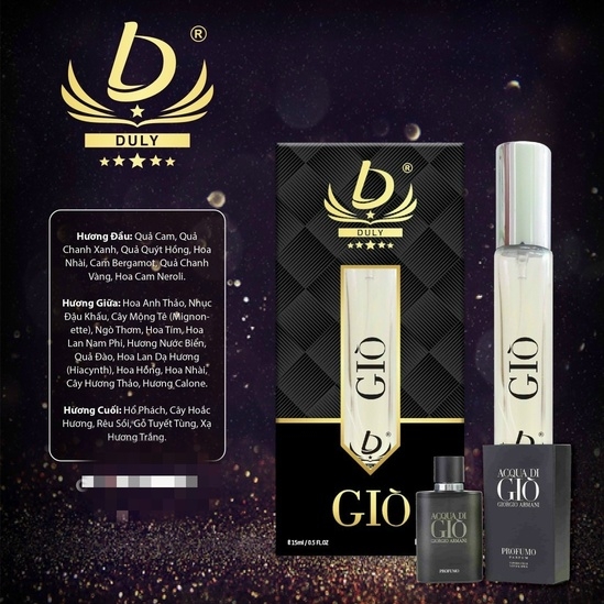 NƯỚC HOA GIÒ DULY 15ML - DULY