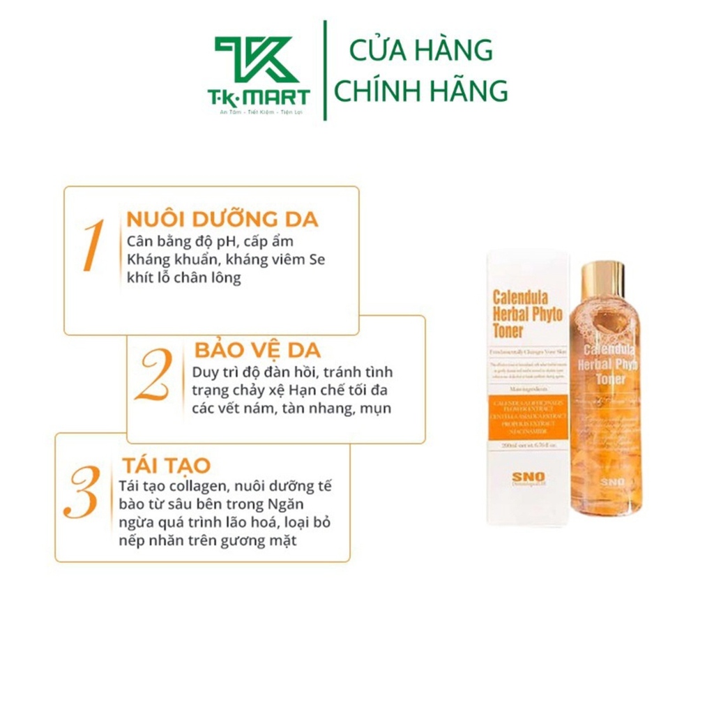 NƯỚC HOA HỒNG HOA CÚC CALENDULA HERBAL PHYTO TONER 200ML - SNO