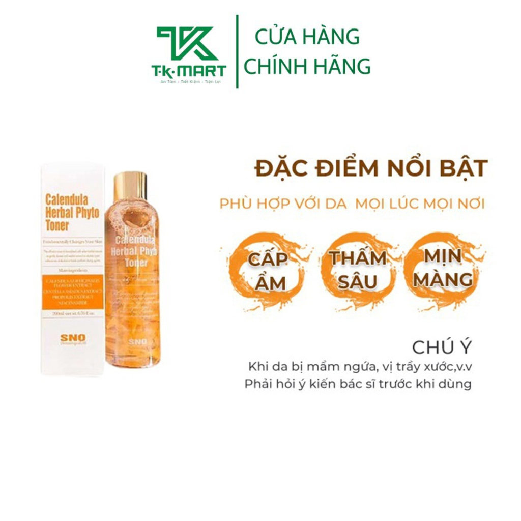 NƯỚC HOA HỒNG HOA CÚC CALENDULA HERBAL PHYTO TONER 200ML - SNO