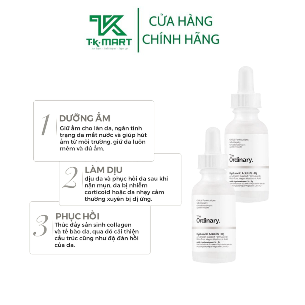 SERUM PHỤC HỒI DA HYALURONIC ACID 2% + B5 - THE ORDINARY