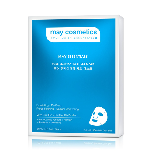 HỘP 5 MIẾNG MẶT NẠ MAY ESSENTIALS PURE ENZYMATIC SHEET MASK - MAY COSMETICS