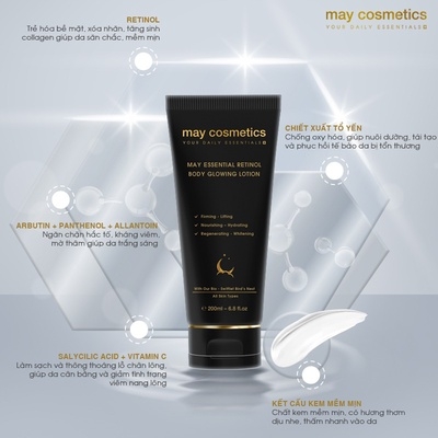 BỘ ĐÔI SẢN PHẨM KEM DƯỠNG MAY ESSENTIAL BODY CURE 24H PROTECTION - MAY COSMETICS