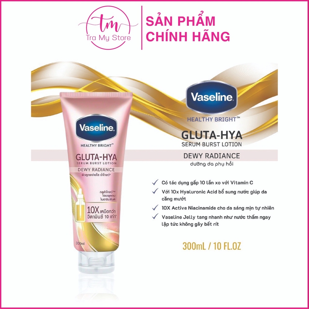 DƯỠNG THỂ TRẮNG DA 10X GLUTA-HYA 330ML - VASELINE
