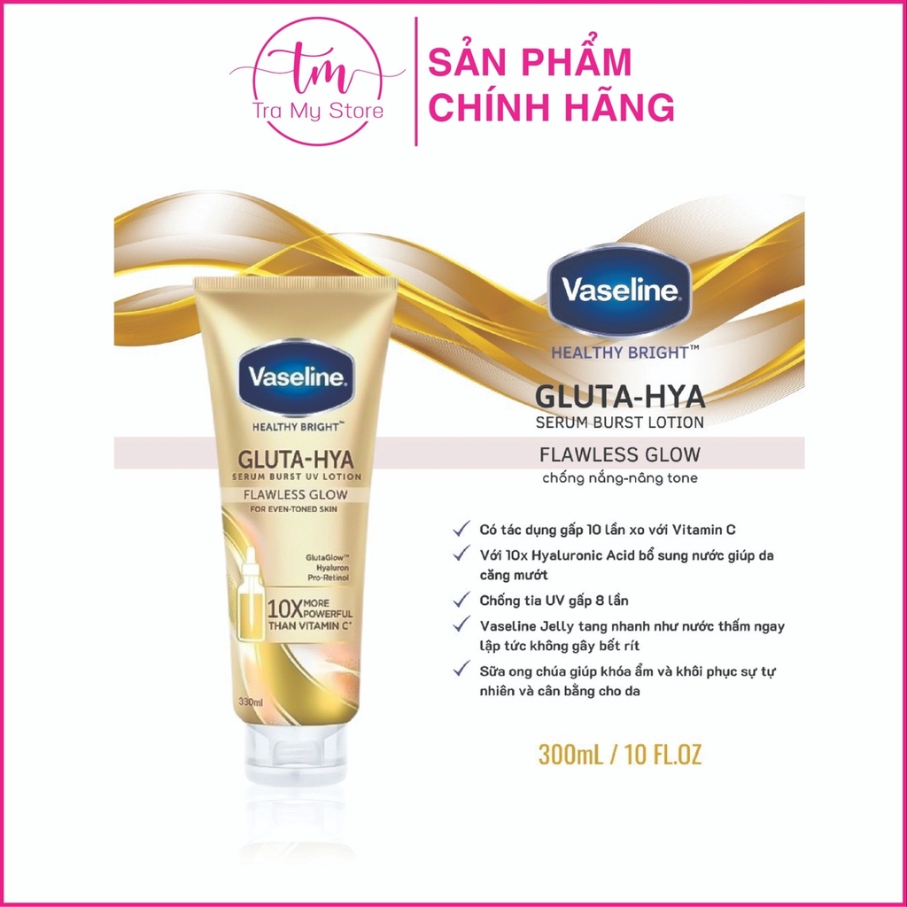 DƯỠNG THỂ TRẮNG DA 10X GLUTA-HYA 330ML - VASELINE