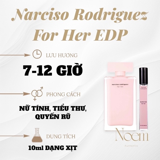 NƯỚC HOA CHIẾT 10ML NARCISO RODRIGUEZ FOR HER EDP - NOEM