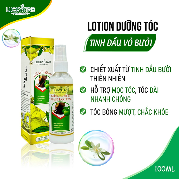 LOTION DƯỠNG TÓC TINH DẦU BƯỞI 100ML - LUCKY STAR