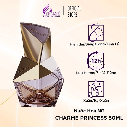 NƯỚC HOA CAO CẤP GOOD CHARME PRINCESS 50ML LƯU HƯƠNG LÂU PHONG CÁCH NHẸ NHÀNG, SANG TRỌNG, HIỆN ĐẠI CHÍNH HÃNG